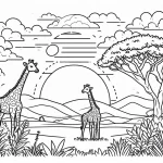 coloriage Savane et apprentissage