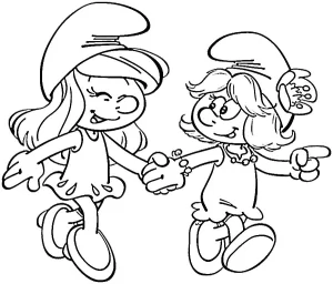 coloriage Schtroumpf à imprimer pour enfant de 6 ans