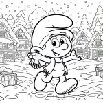 coloriage Schtroumpf et découpage à imprimer