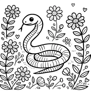 coloriage Serpent à imprimer pour enfant de 10 ans