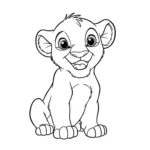 coloriage Simba bébé qui sourit gratuit en ligne