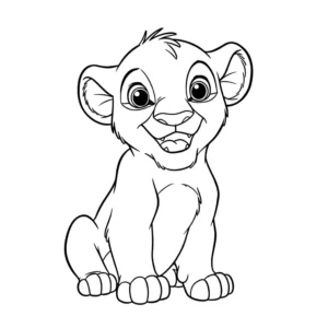 coloriage Simba bébé qui sourit gratuit en ligne