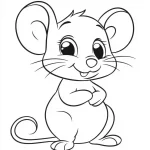 image pour coloriage Souris enfant