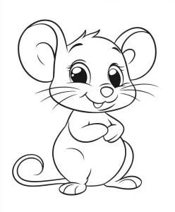 image pour coloriage Souris enfant