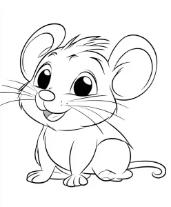 coloriage Souris à imprimer pour enfant de 7 ans