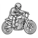 image pour coloriage Spiderman Moto enfant