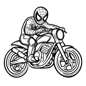 image pour coloriage Spiderman Moto enfant