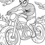 coloriage Spiderman Moto et decoupage