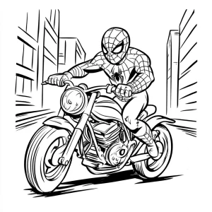 coloriage Spiderman Moto à imprimer pdf