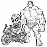 coloriage Spiderman Moto a imprimer gratuitement