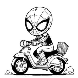 coloriage Spiderman Moto et decoupage a imprimer gratuit