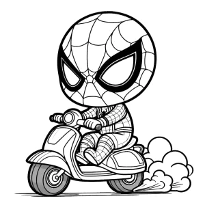 coloriage Spiderman Moto pour enfants à télécharger