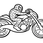 coloriage Spiderman Moto pour enfant de 10 ans