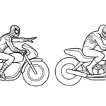 coloriage Spiderman Moto update a imprimer
