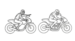 coloriage Spiderman Moto update a imprimer