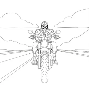 coloriage Spiderman Moto update pour enfant de 6 ans