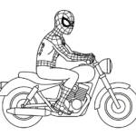 coloriage Spiderman Moto update a colorier en ligne