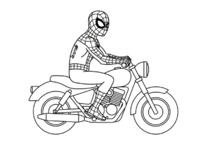 coloriage Spiderman Moto update a colorier en ligne