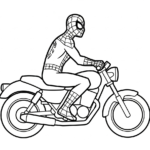 coloriage Spiderman Moto update à imprimer pour enfant de 2 ans