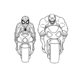 coloriage Spiderman Moto update à imprimer pour enfant de 4 ans