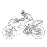 coloriage Spiderman sur sa moto à imprimer pour enfant de 2 ans