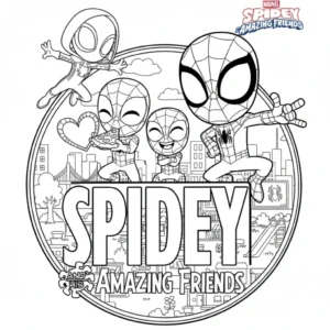 coloriage Une araignée Spidey stylisée a dessiner en ligne
