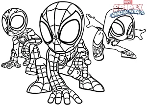 coloriage Spidey à imprimer pdf
