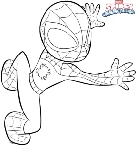 coloriage Spidey pour enfant de 7 ans