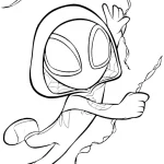 coloriage Spidey à imprimer kawaii