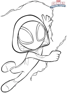 coloriage Spidey à imprimer kawaii