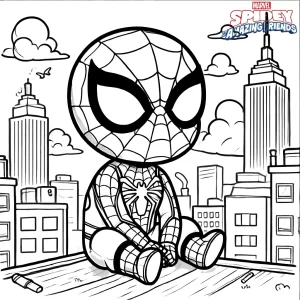 coloriage Spidey pour enfant à imprimer