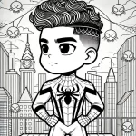 coloriage Spidey à imprimer pour enfant de 4 ans