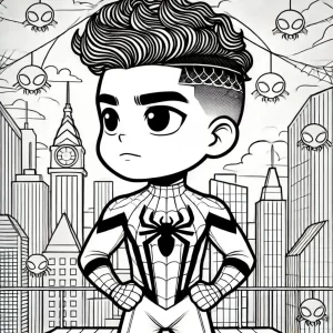 coloriage Spidey à imprimer pour enfant de 4 ans