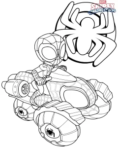 coloriage Spidey a imprimer pour enfant de 4 ans