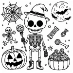 coloriage Squelette et apprentissage