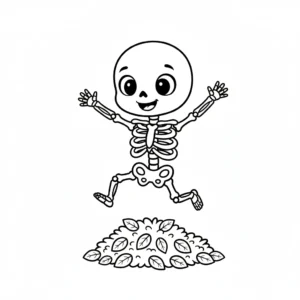 coloriage Squelette a colorier en ligne