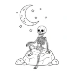 coloriage Squelette educatif pour enfant