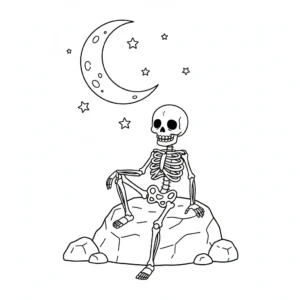 coloriage Squelette educatif pour enfant
