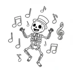 coloriage Squelette a imprimer gratuitement