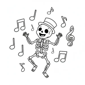 coloriage Squelette a imprimer gratuitement