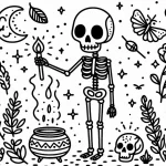 coloriage Squelette a imprimer