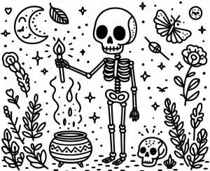 coloriage Squelette a imprimer