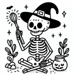 coloriage Squelette à imprimer pour enfant de 9 ans