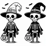 coloriage Squelette a colorier en ligne gratuitement