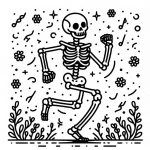 coloriage Squelette gratuit pour enfants