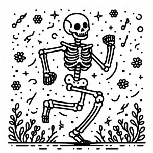 coloriage Squelette gratuit pour enfants