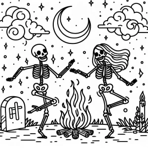 coloriage Squelette gratuit pour enfants