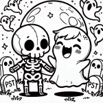 coloriage Squelette à imprimer pdf gratuit