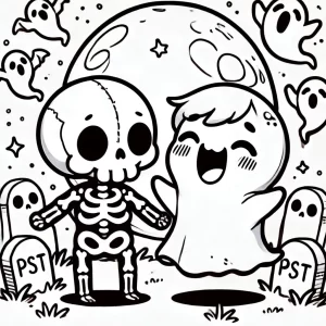 coloriage Squelette à imprimer pdf gratuit