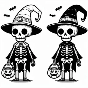 coloriage Squelette a colorier en ligne gratuitement